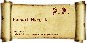 Herpai Margit névjegykártya